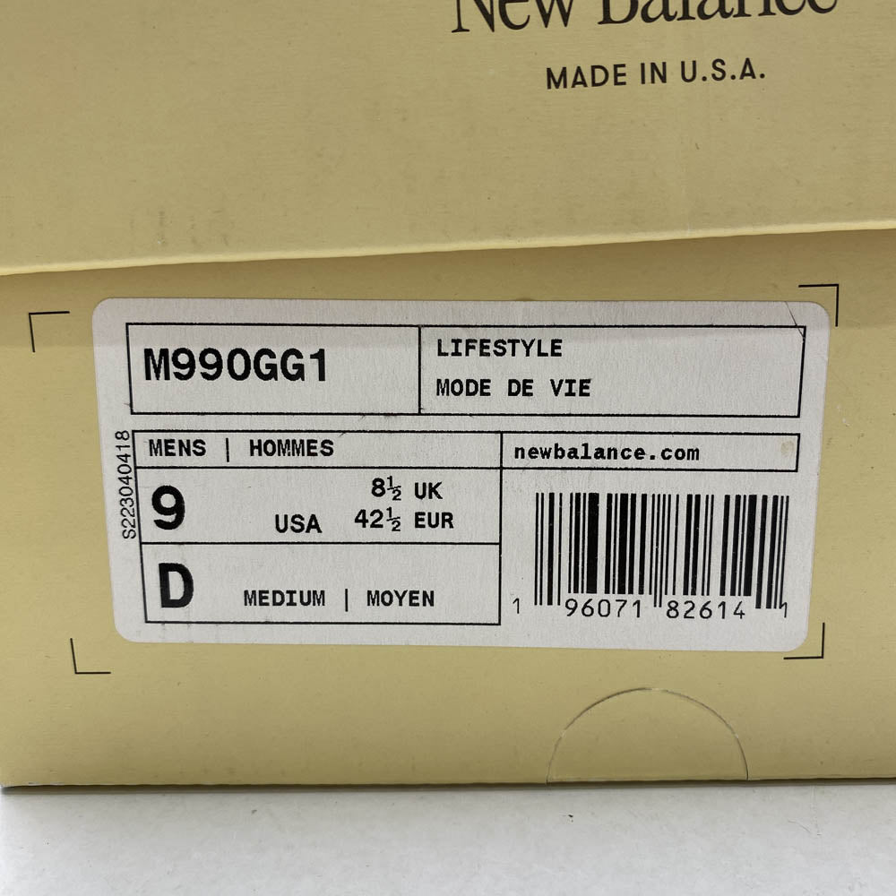 NEW BALANCE ニューバランス M990GG1 990V1 スエード ローカット スニーカー グリーン系 27cm【中古】