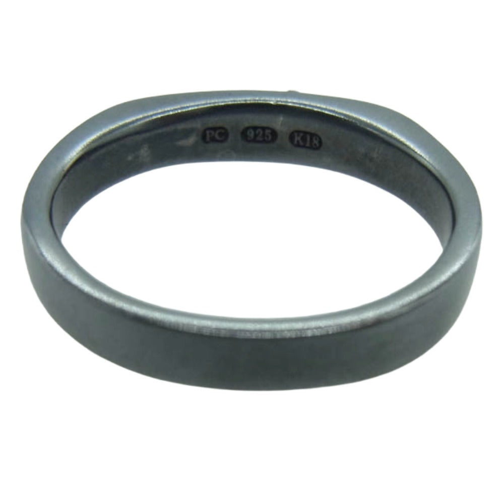 PORTER CLASSIC ポータークラシック BLACK SILVER RING W/GOLD MIDDLE FINGER フィンガー リング ブラック系 シルバー系 19号【中古】