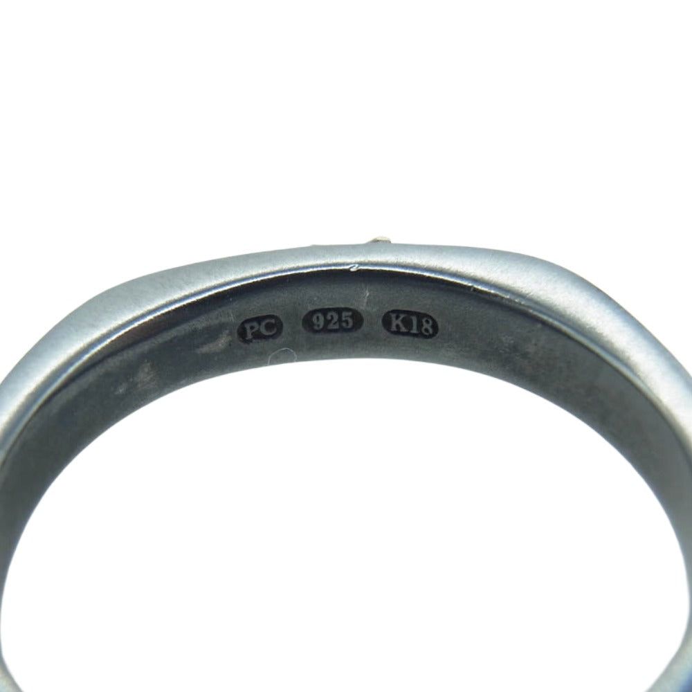 PORTER CLASSIC ポータークラシック BLACK SILVER RING W/GOLD MIDDLE FINGER フィンガー リング ブラック系 シルバー系 19号【中古】