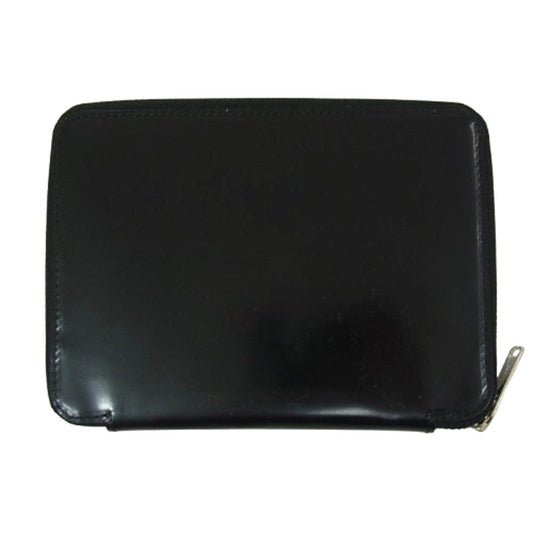 UNDERCOVER アンダーカバー 20SS UCY4C01-1 ガラスレザー ラウンド ジップ ウォレット 牛革 財布 ブラック系【極上美品】【中古】