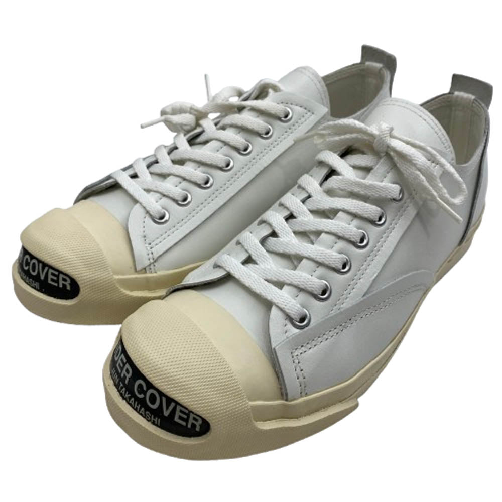 UNDERCOVER アンダーカバー 14AW N9F01 25周年復刻モデル トゥーロゴ 牛革 レザー ローカット スニーカー ホワイト系 M【極上美品】【中古】