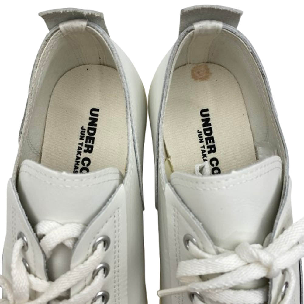 UNDERCOVER アンダーカバー 14AW N9F01 25周年復刻モデル トゥーロゴ 牛革 レザー ローカット スニーカー ホワイト系 M【極上美品】【中古】