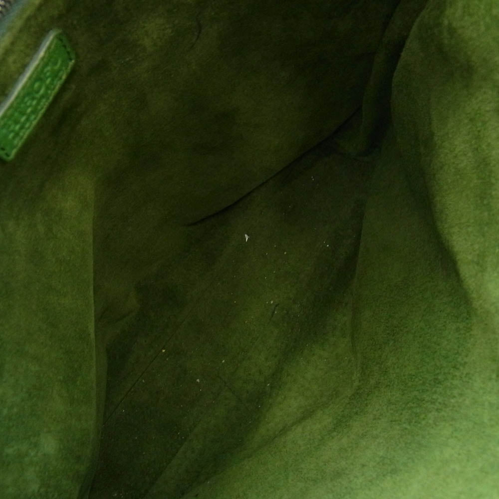 ヒロフ レザー ショルダーバッグ グリーン系【中古】