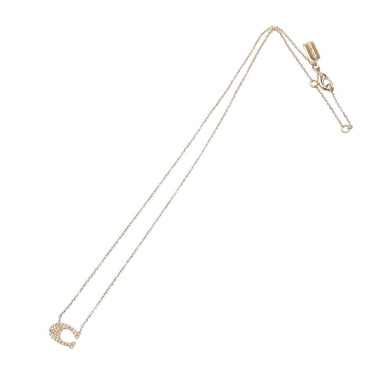 COACH コーチ Cロゴ ライトストーン ネックレス ピンク系【中古】