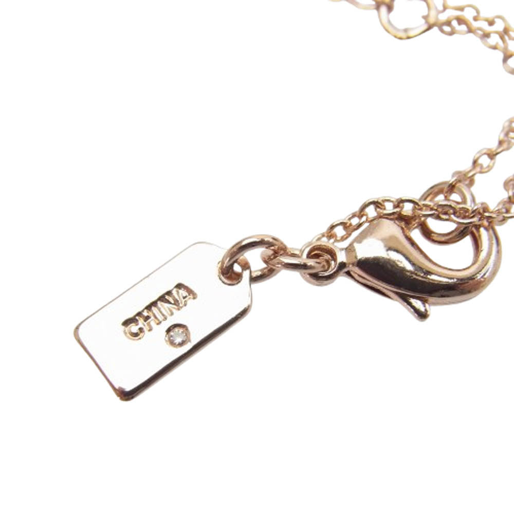 COACH コーチ Cロゴ ライトストーン ネックレス ピンク系【中古】