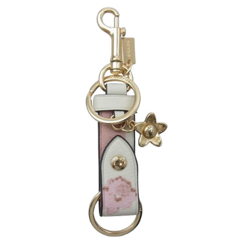 COACH コーチ ティーローズ ピンク サクラ桜 キーホルダー 極美品 COACH コーチ ティーローズ ピンク サクラ桜 キーホルダー 花