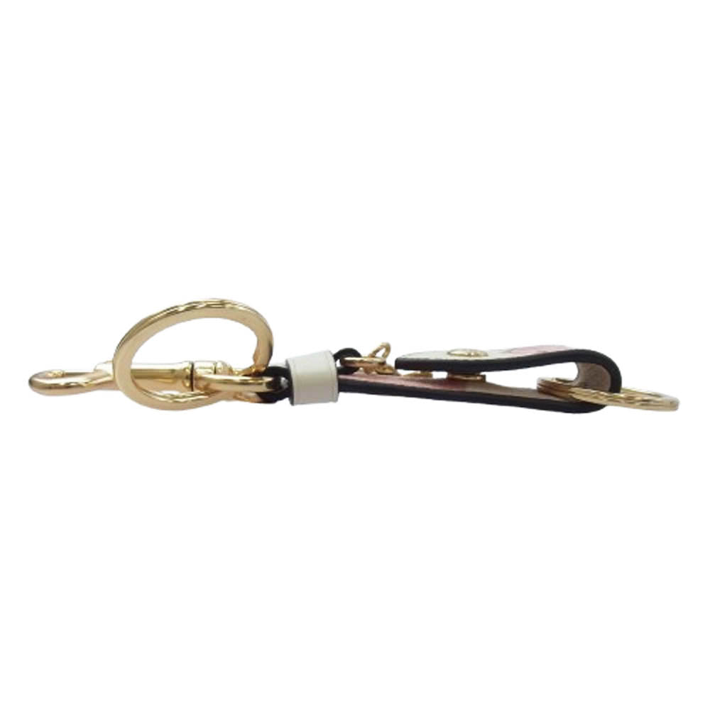 COACH コーチ フローラル フラワー さくら キーリング ゴールド系 ピンク系【中古】