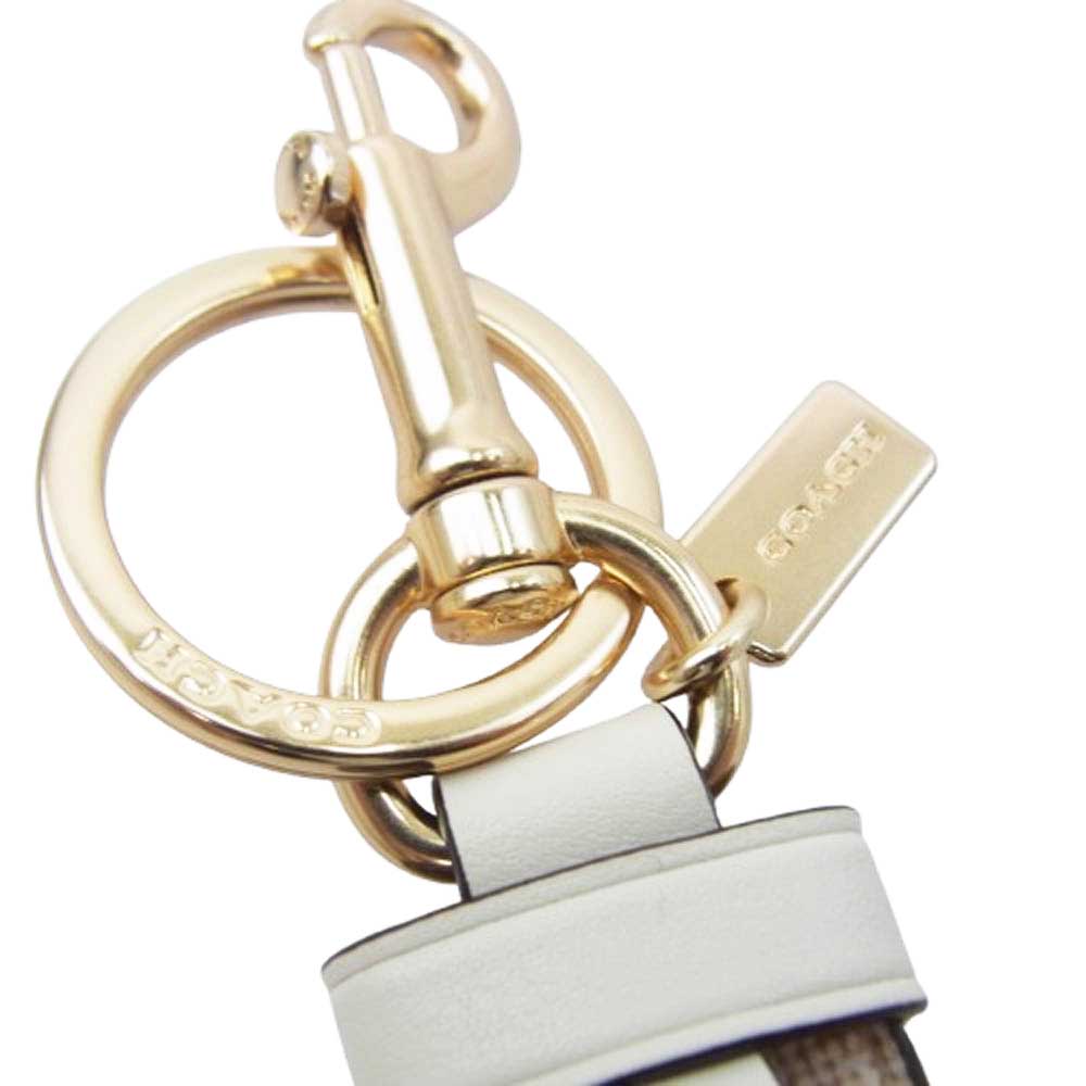 COACH コーチ フローラル フラワー さくら キーリング ゴールド系 ピンク系【中古】