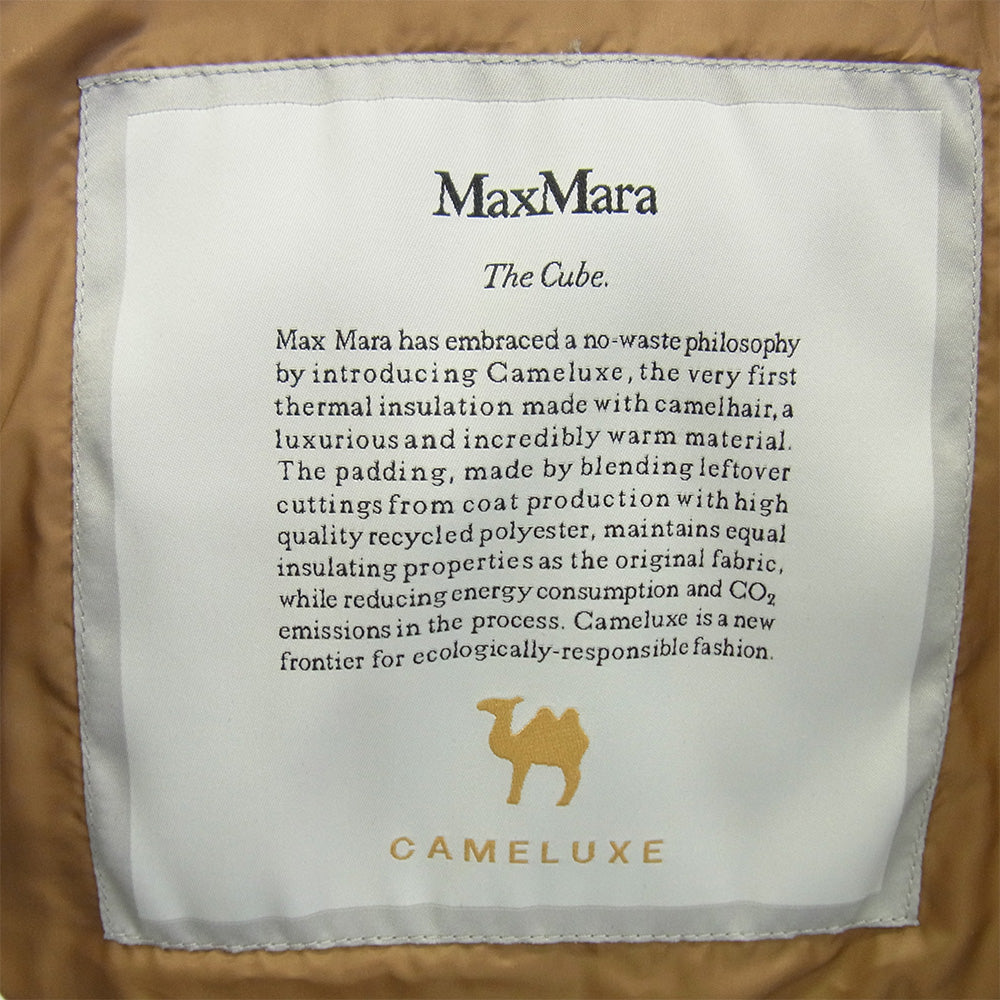 MAX MARA マックスマーラ 949604146 The Cube CAMELUXE ザ キューブ キャメリュクス ジップアップ フーディー パデッドコート 専用収納トートバッグ付属 ブラック系 US4【中古】