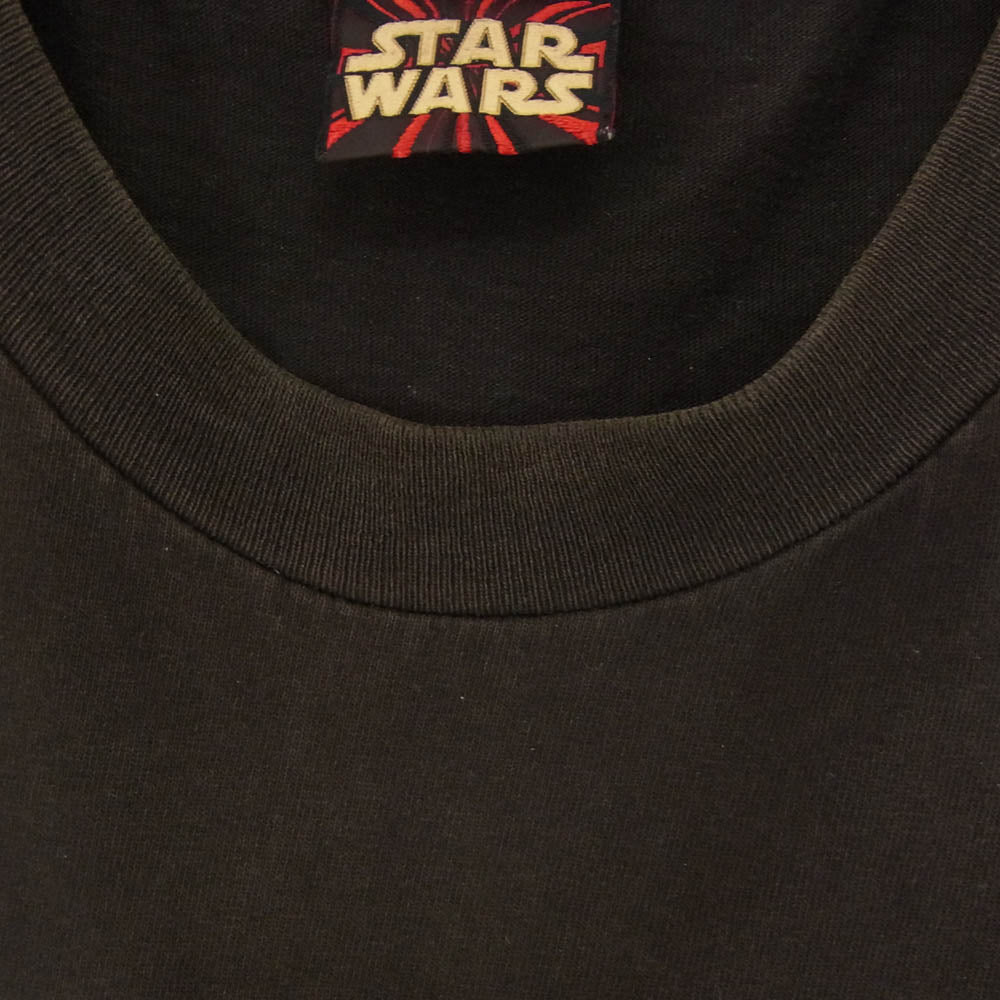 ヴィンテージ 90s STAR WARS ANAKIN DARTH VADER DON'T LOOK BACK スターウォーズ アナキン スカイウォーカー ムービー Tシャツ 半袖カットソー ブラウン系 L【中古】