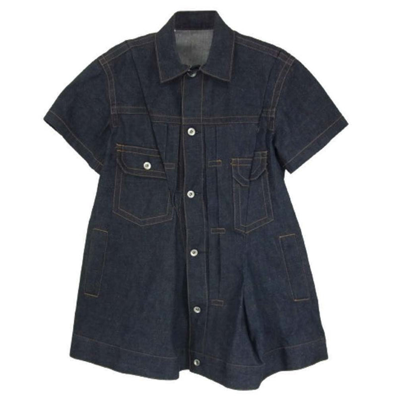 Sacai サカイ 25-07957 Denim Dress 再構築 デニム ドレス ミニスカート インディゴブルー系 2【中古】
