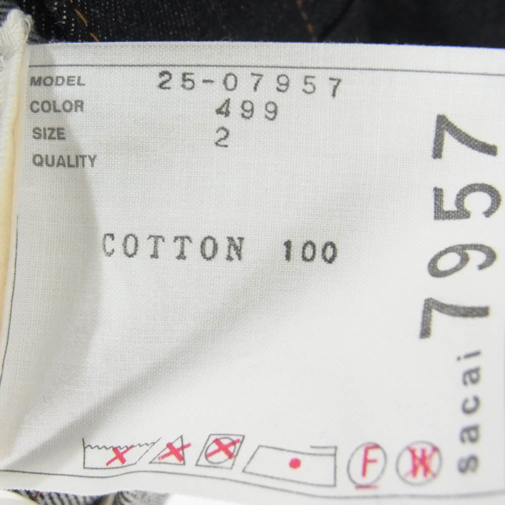 Sacai サカイ 25-07957 Denim Dress 再構築 デニム ドレス ミニスカート インディゴブルー系 2【中古】