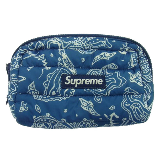 Supreme シュプリーム 22AW Puffer Pouch Blue Paisley パファー ポーチ ブルー ペイズリー ブルー系【中古】