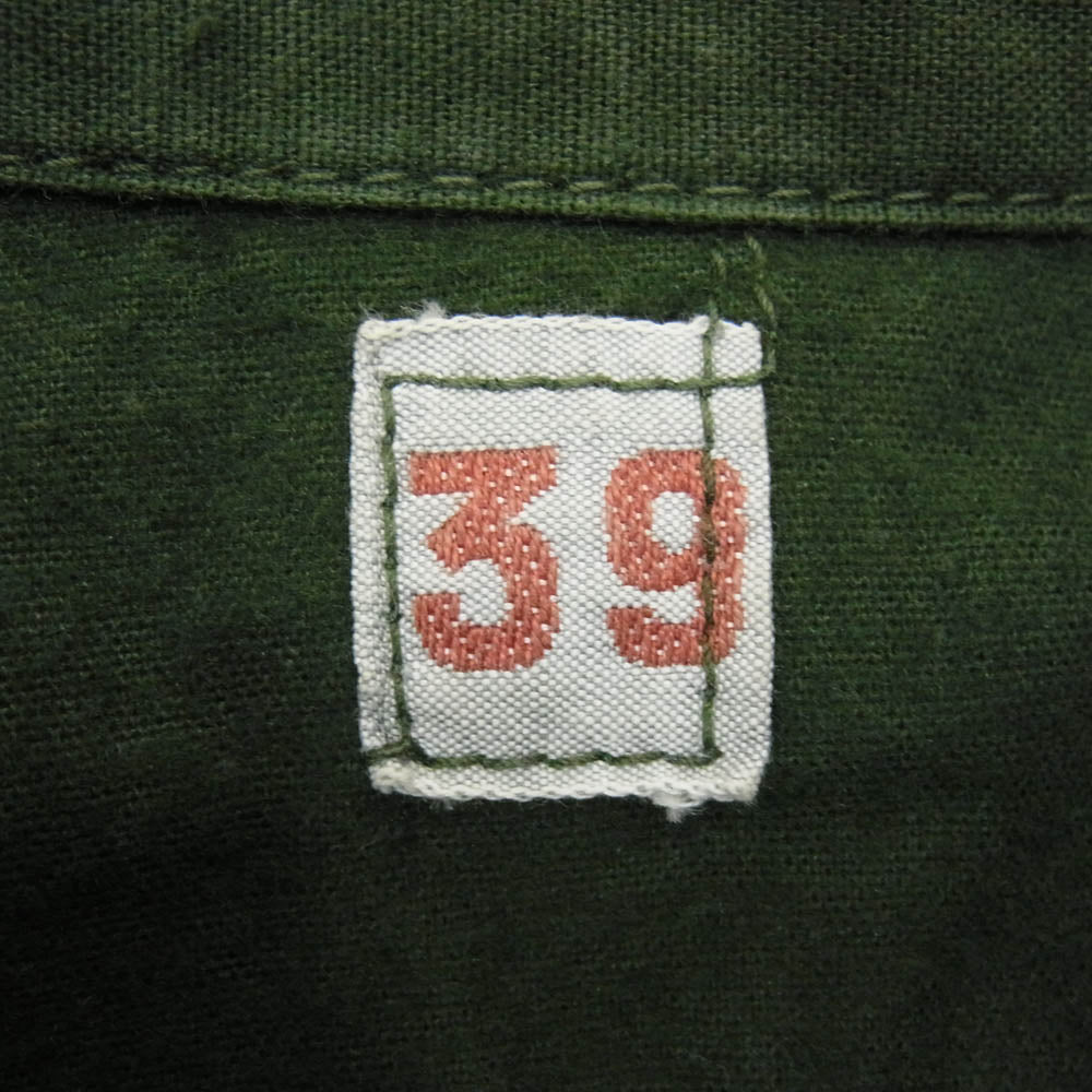 スウェーデン軍 M55 長袖 シャツ グリーン系 39【中古】