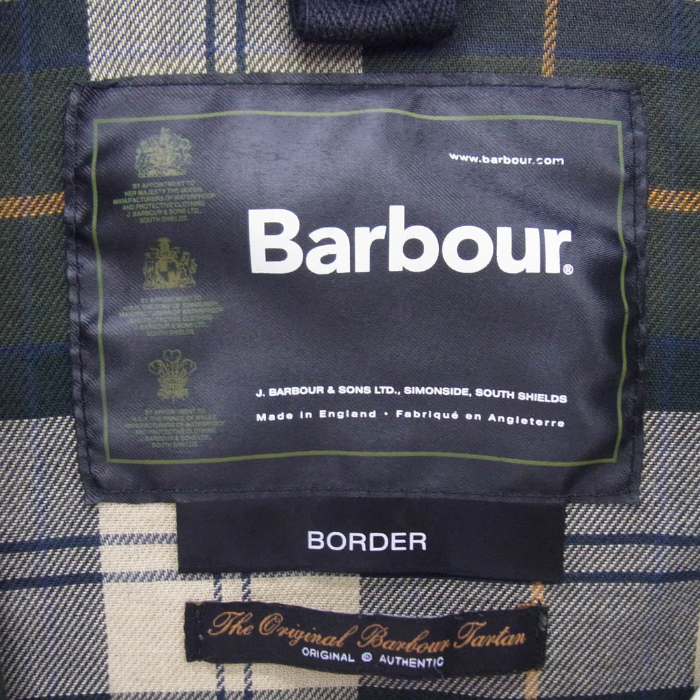 Barbour バブアー MWX0008SG91 BORDER JACKET ボーダー オイルド ワックス ジャケット カーキ系 36【中古】