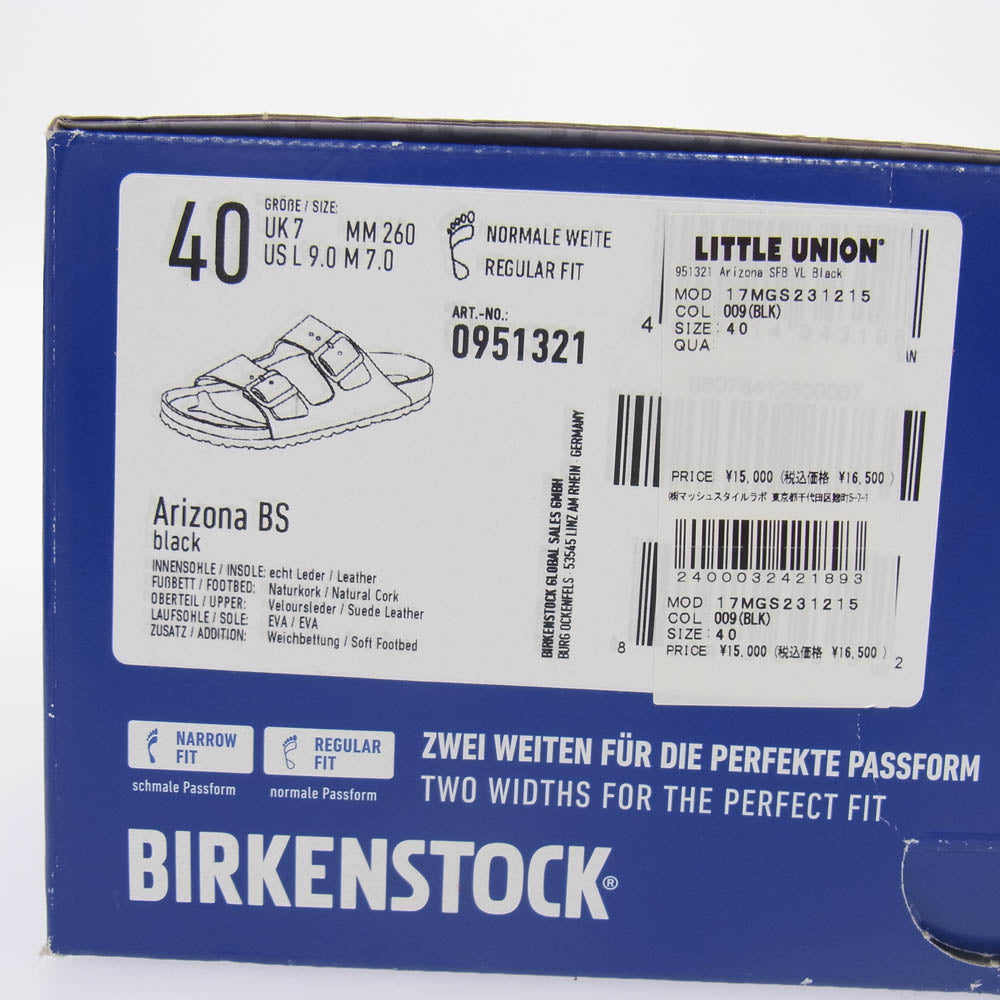 BIRKENSTOCK ビルケンシュトック 951321 ARIZONA SFB アリゾナ ソフトフットベッド ブラック系 26cm【中古】