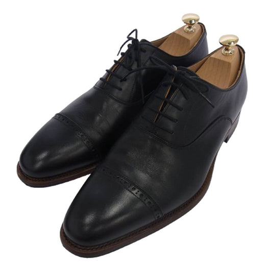 SCOTCH GRAIN スコッチグレイン F-746 パンチドキャップトゥ ストレートチップ レザー ブラック系 25【中古】