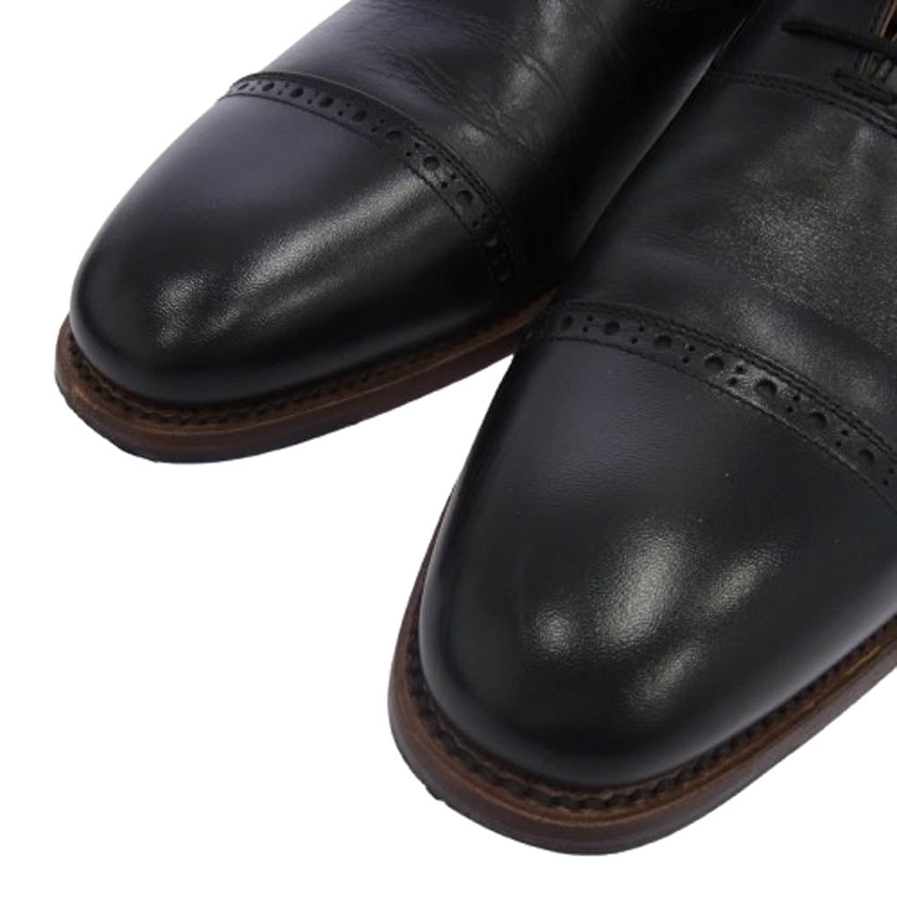 SCOTCH GRAIN スコッチグレイン F-746 パンチドキャップトゥ ストレートチップ レザー ブラック系 25【中古】