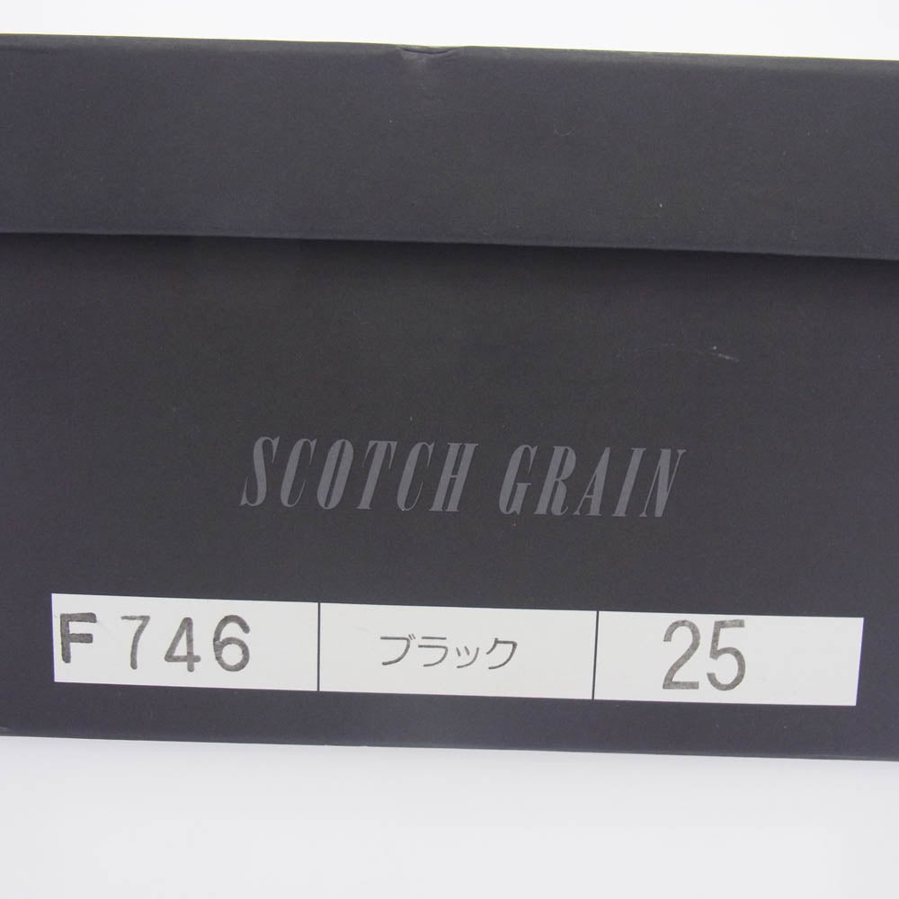 SCOTCH GRAIN スコッチグレイン F-746 パンチドキャップトゥ ストレートチップ レザー ブラック系 25【中古】