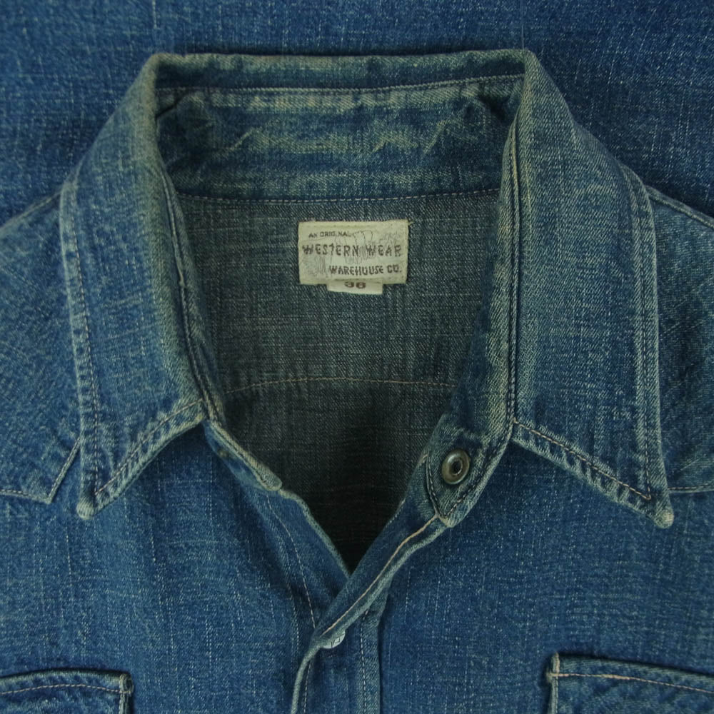 WAREHOUSE ウエアハウス WESTERN WEAR デニム ウエスタンシャツ インディゴブルー系 38【中古】