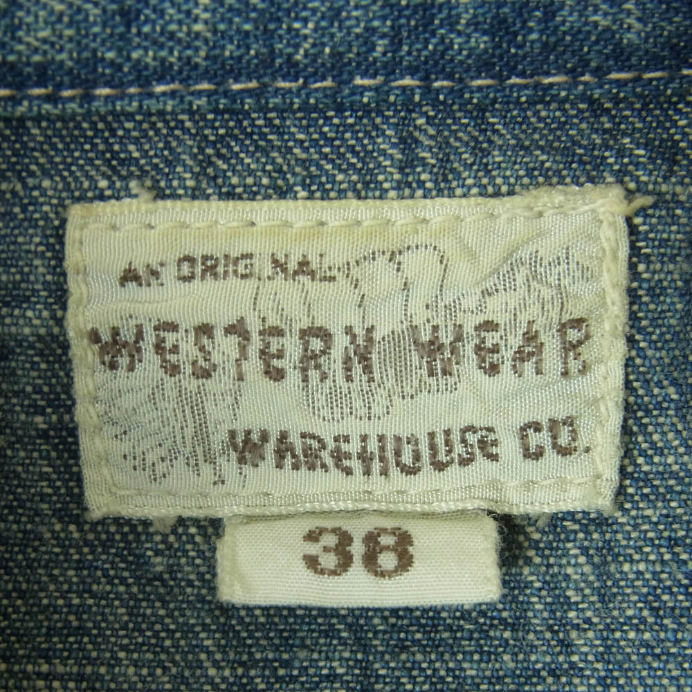 WAREHOUSE ウエアハウス WESTERN WEAR デニム ウエスタンシャツ インディゴブルー系 38【中古】