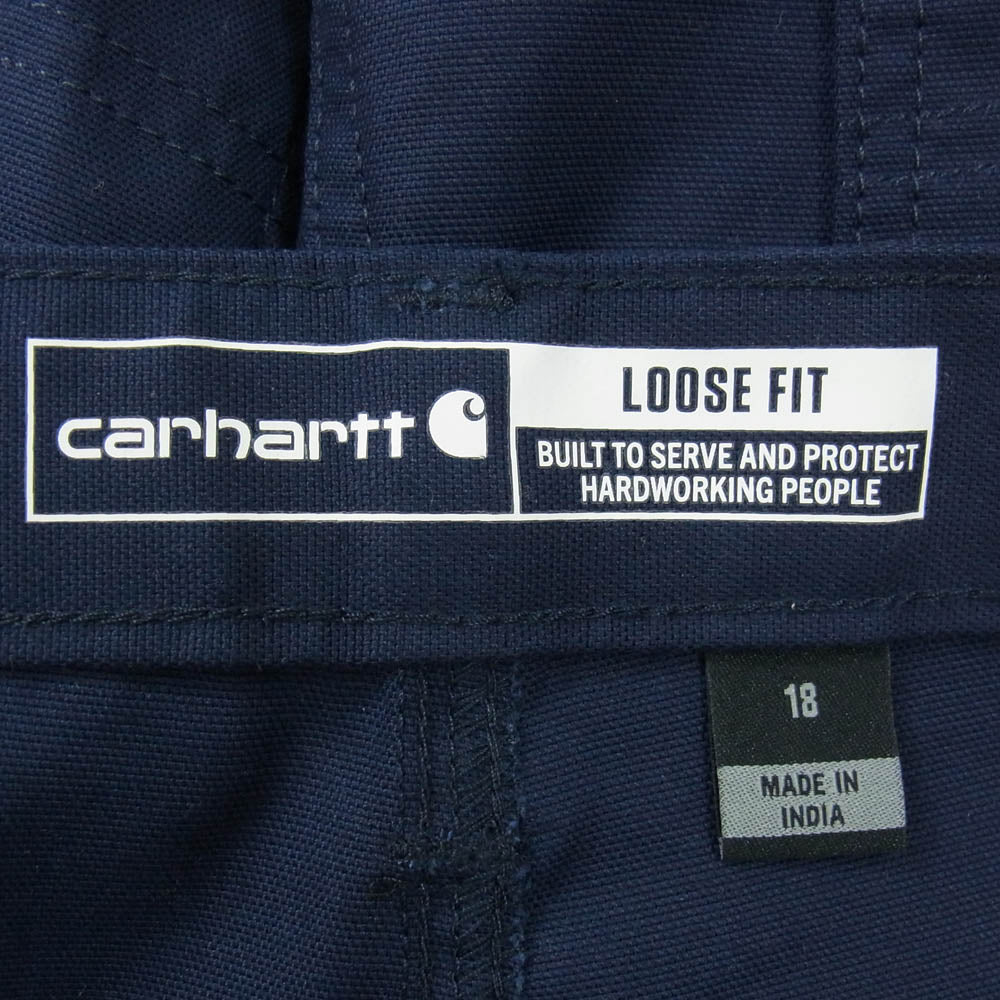 Carhartt カーハート BS3111-W Rugged Pro Series フレックス ルーズフィット コットンキャンバス ワーク ショーツ ハーフパンツ ネイビー系 18【極上美品】【中古】