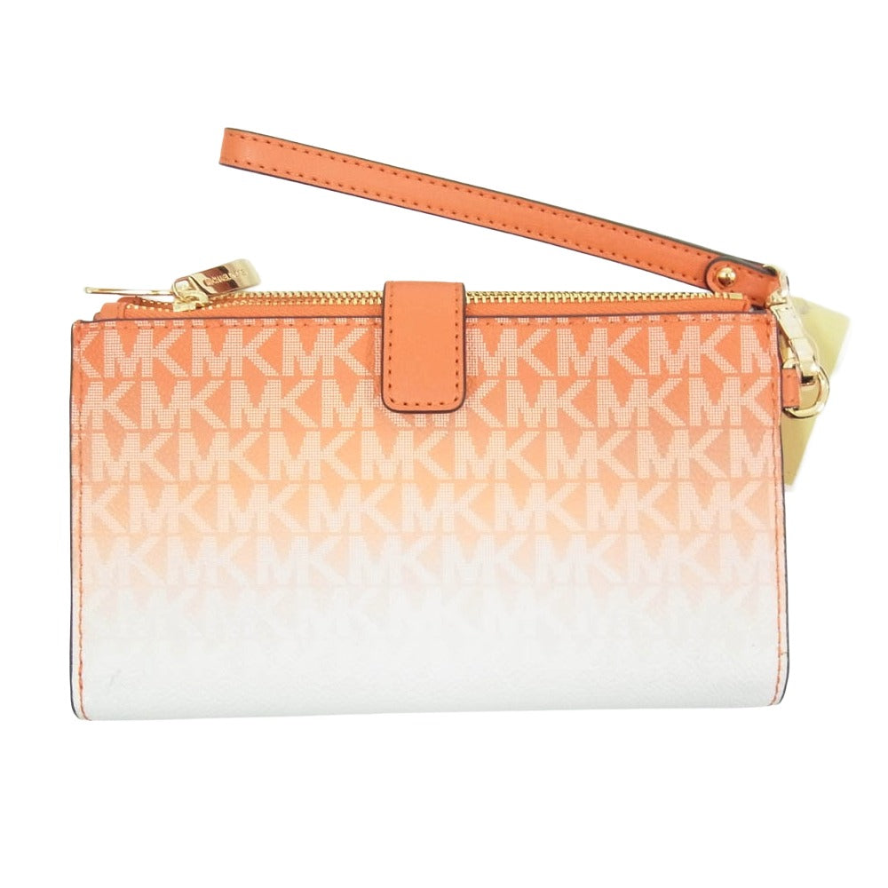 Michael Kors マイケルコース MKシグネチャー グラデーション ウォレット ポーチ オレンジ系【美品】【中古】 MICHAEL KORS - Michael Kors マイケルコース MKシグネチャー
