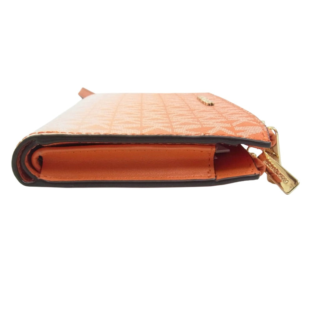 Michael Kors マイケルコース MKシグネチャー グラデーション ウォレット ポーチ オレンジ系【美品】【中古】