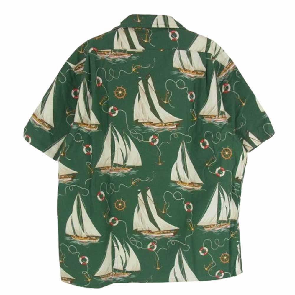 POLO RALPH LAUREN ポロ・ラルフローレン MNPOWOV1N820962 Classic Fit Sailboat Oxford Camp Shirt オープンカラー 半袖 シャツ グリーン系 M【美品】【中古】