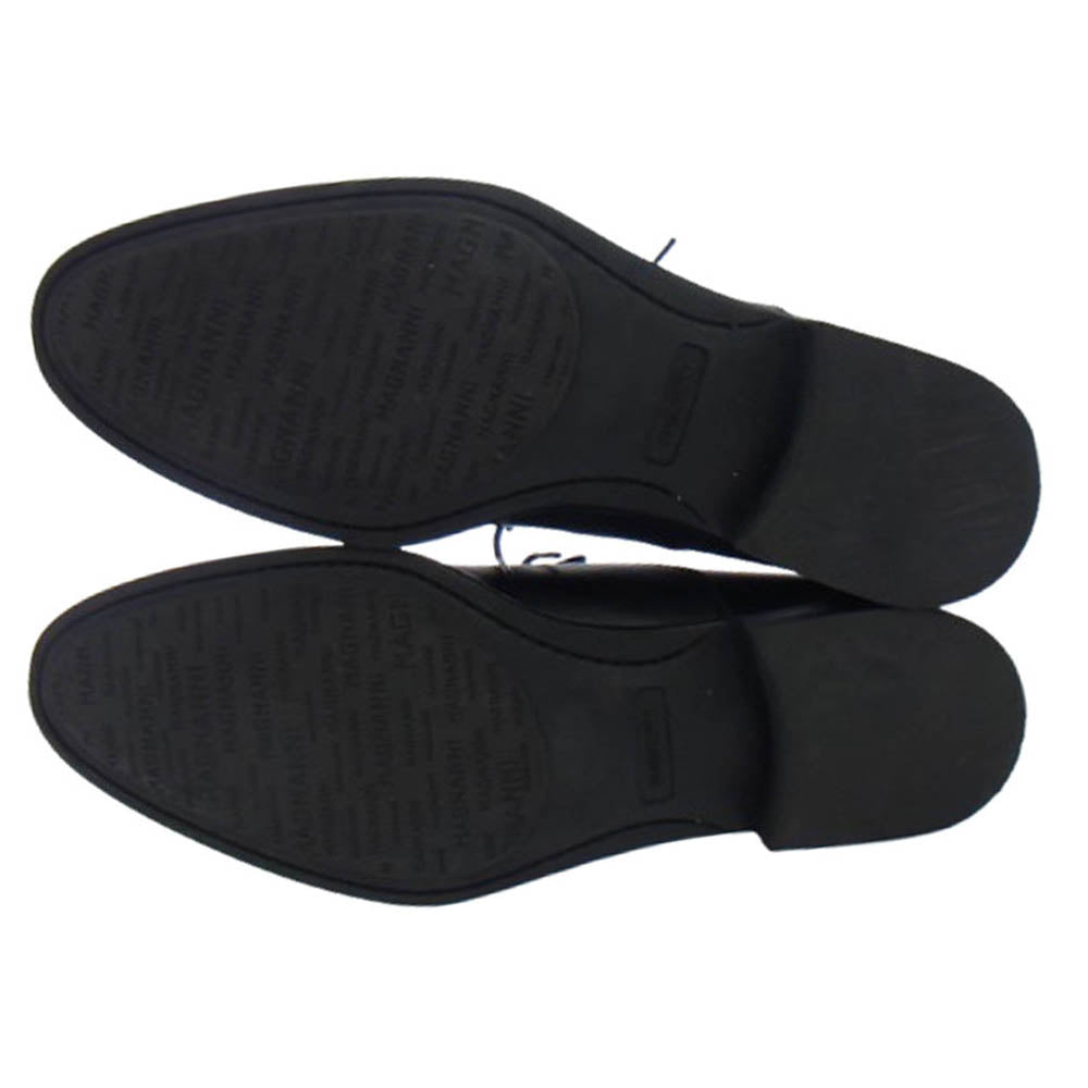 23334 ストレートチップ レースアップ カーフレザー 内羽根 ボロネーゼ ラバーソール レザー シューズ ブラック系 US9【中古】