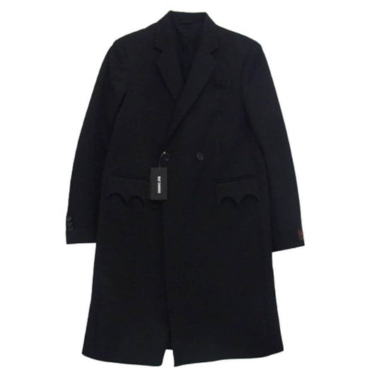 RAF SIMONS ラフシモンズ 22AW 222-M615B-30001-0099 Classic doublebrested coat with uniform pockets ダブルブレスト ロング コート ブラック系 46【美品】【中古】