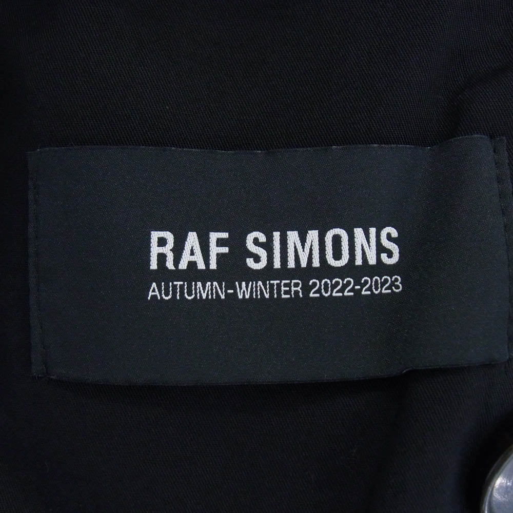 RAF SIMONS ラフシモンズ 22AW 222-M615B-30001-0099 Classic doublebrested coat with uniform pockets ダブルブレスト ロング コート ブラック系 46【美品】【中古】