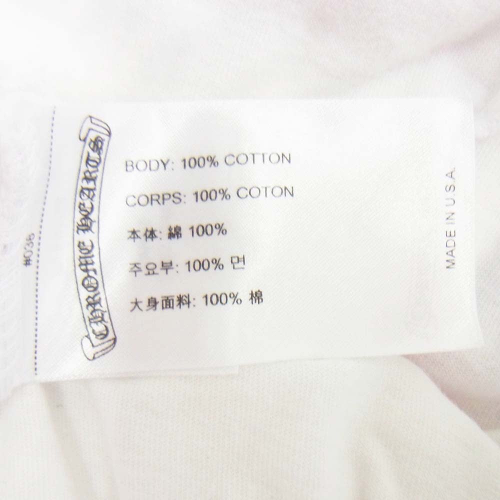 CHROME HEARTS クロムハーツ（原本無） MLTCOL CEM CRS L/S Tee マルチカラー セメタリークロス プリント 長袖カットソー ホワイト系 L【中古】