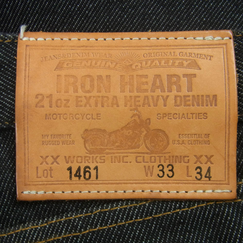 IRON HEART アイアンハート LOT 1461 EXTRA HEAVY REAL ブーツカット デニム パンツ ブラック系 W33【中古】