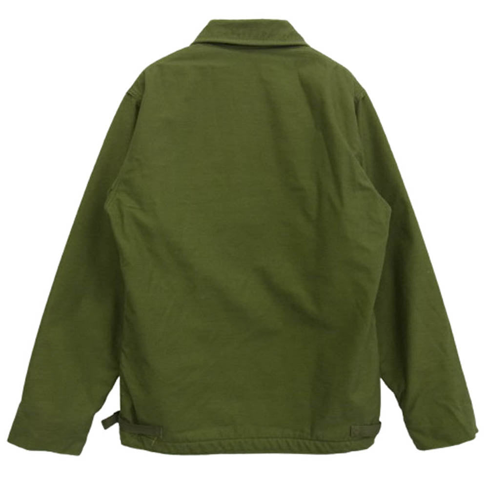 ヴィンテージ 8415-00-753-5611 80s 85年製 U.S.NAVY USN 海軍 A-2 デッキ ジャケット グリーン系 S【中古】