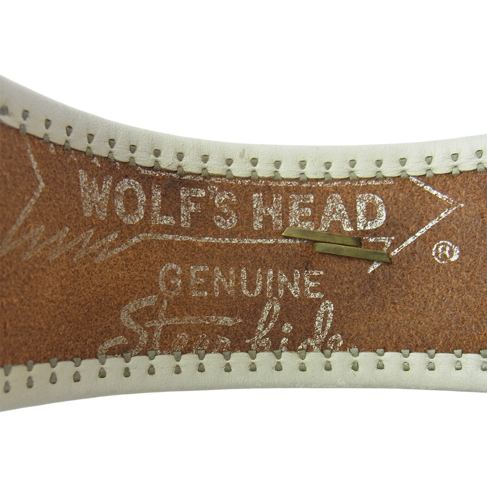 WOLF'S HEAD ウルフズヘッド ターコイズ カスタム レザー スタッズ ブレスレット ベージュ系 表記なし【中古】