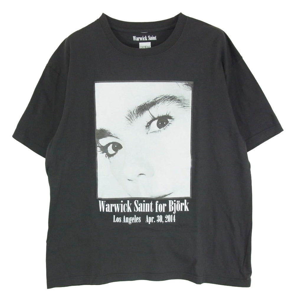 ワーウィック・セイント Saint for bonjour records 「Bjork」photo T-shirt Bjork ビョーク フォトプリント 半袖 Tシャツ チャコール系 XL【中古】