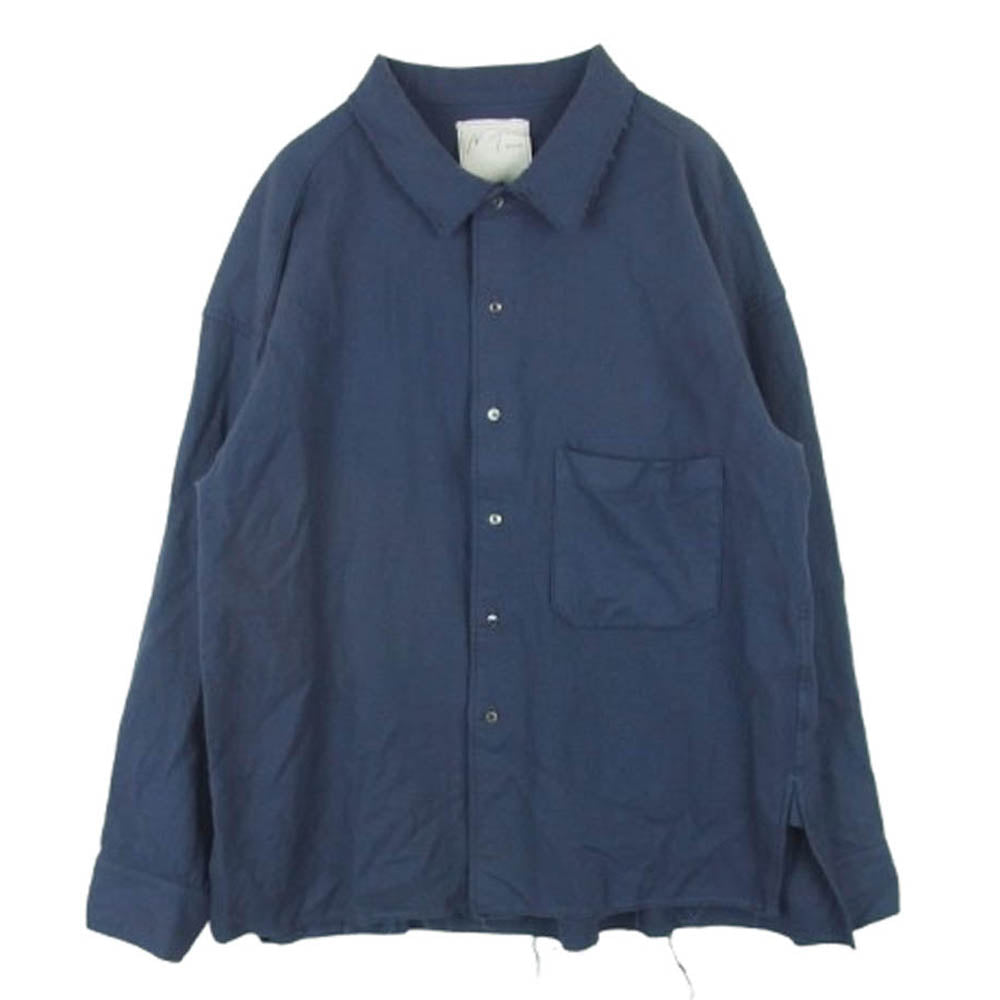 ANCELLM アンセルム ANC-SH22 WOOL FLANNEL SHIRT/NAVY ウール