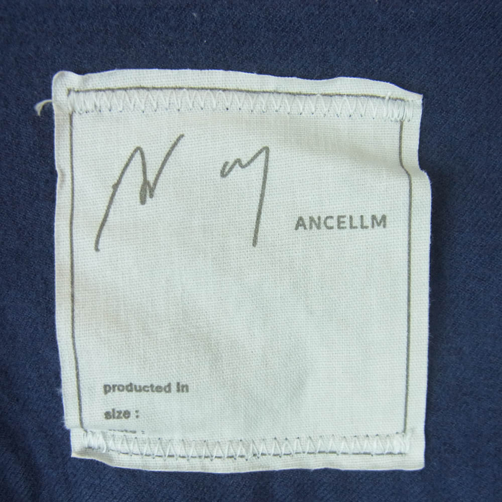 ANCELLM アンセルム ANC-SH22 WOOL FLANNEL SHIRT/NAVY ウール フランネル 長袖 シャツ ネイビー系 2【中古】
