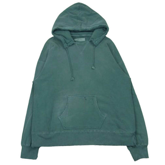 ANCELLM アンセルム 22AW ACW3 DAMAGE SWEAT HOODIE EX フーディー スウェット プルオーバー パーカー ライトグリーン系 2【中古】