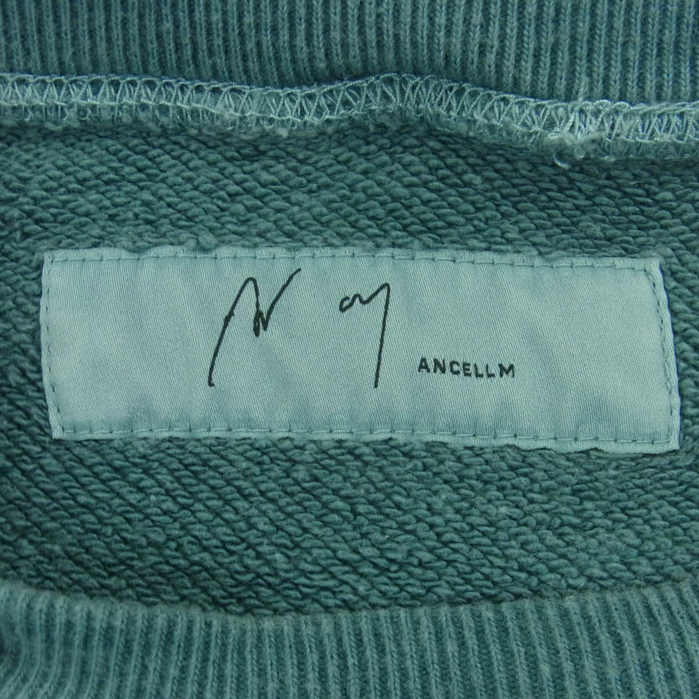 ANCELLM アンセルム 22AW ACW3 DAMAGE SWEAT HOODIE EX フーディー スウェット プルオーバー パーカー ライトグリーン系 2【中古】