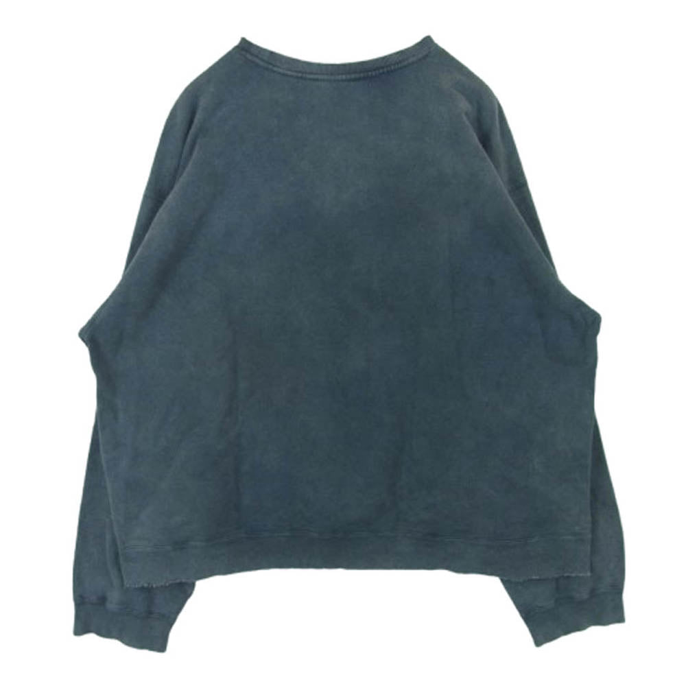 ANCELLM アンセルム ANC-CT64 EMBROIDERY UNEVEN OVER SWEAT SHIRT 刺繍 ロゴ プルオーバー スウェット ダークグレー系 2【中古】