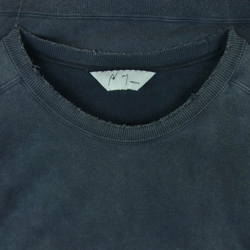 ANCELLM アンセルム ANC-CT64 EMBROIDERY UNEVEN OVER SWEAT SHIRT 刺繍 ロゴ プルオーバー スウェット ダークグレー系 2【中古】