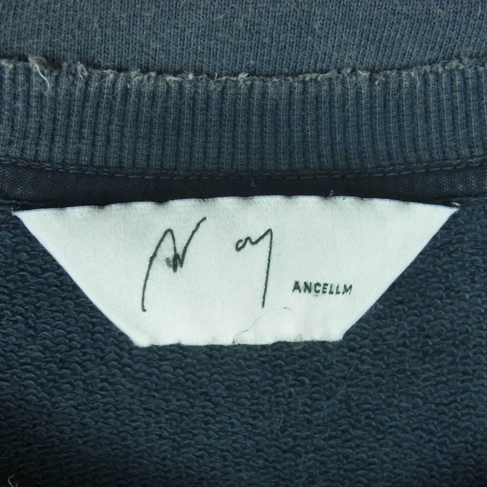 ANCELLM アンセルム ANC-CT64 EMBROIDERY UNEVEN OVER SWEAT SHIRT 刺繍 ロゴ プルオーバー スウェット ダークグレー系 2【中古】