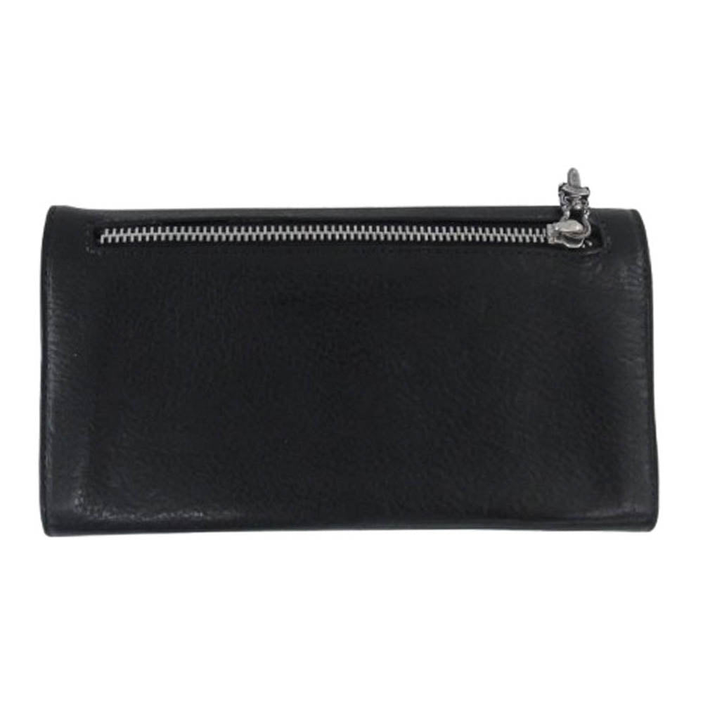CHROME HEARTS クロムハーツ（原本無） LONG WALLET グリーシー クロスボールボタン ロングウォレット 長財布 ブラック系【中古】