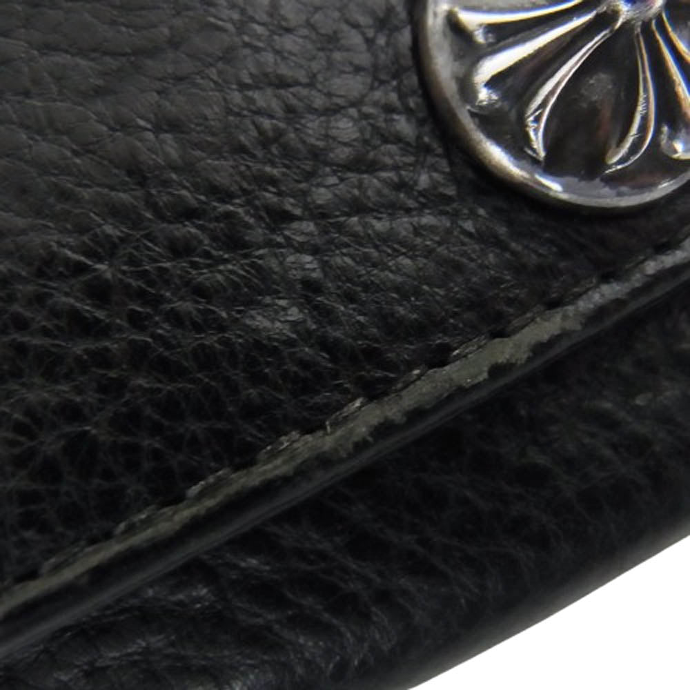 CHROME HEARTS クロムハーツ（原本無） LONG WALLET グリーシー クロスボールボタン ロングウォレット 長財布 ブラック系【中古】