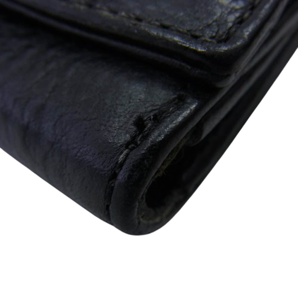 CHROME HEARTS クロムハーツ（原本無） LONG WALLET グリーシー クロスボールボタン ロングウォレット 長財布 ブラック系【中古】