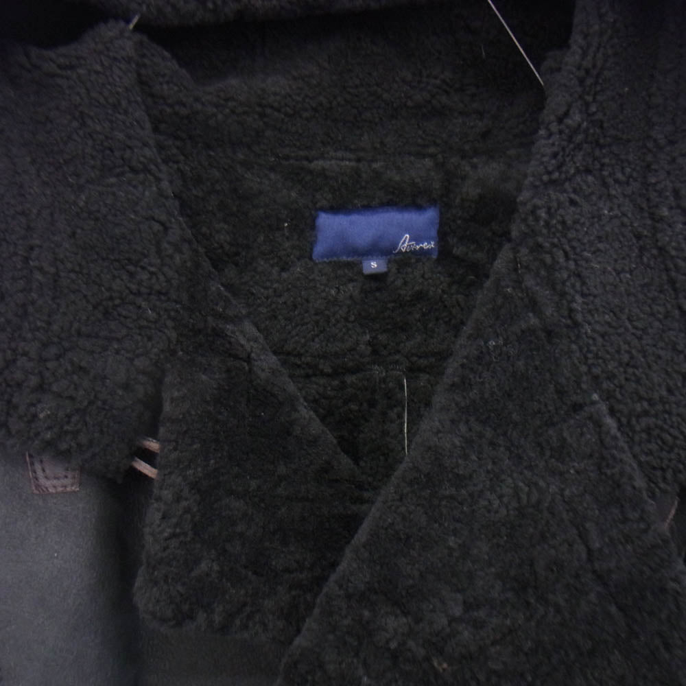 AVIREX アヴィレックス 6261021 ムートン ダッフル コート ジャケット ブラック系 S【中古】