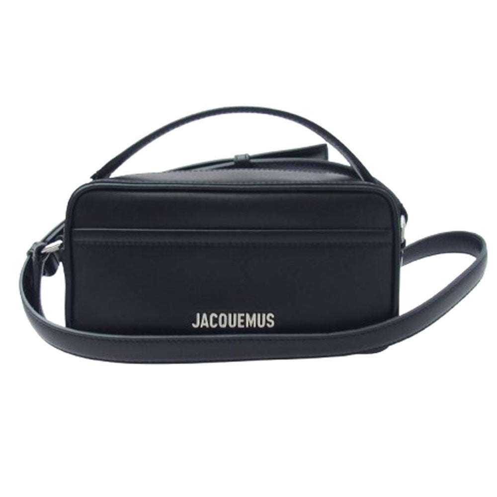 ジャックムス Le Baneto camera bag ロゴ レザー ショルダー ハンド カメラ バッグ ブラック系【極上美品】【中古】