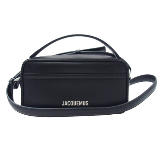 ジャックムス Le Baneto camera bag ロゴ レザー ショルダー ハンド カメラ バッグ ブラック系【極上美品】【中古】